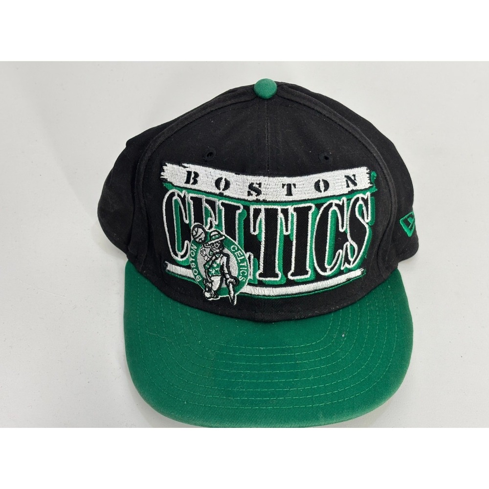Boston Celtics New Era Hardwood Classics Hat Cap Mens Black Green Snapback OS‎